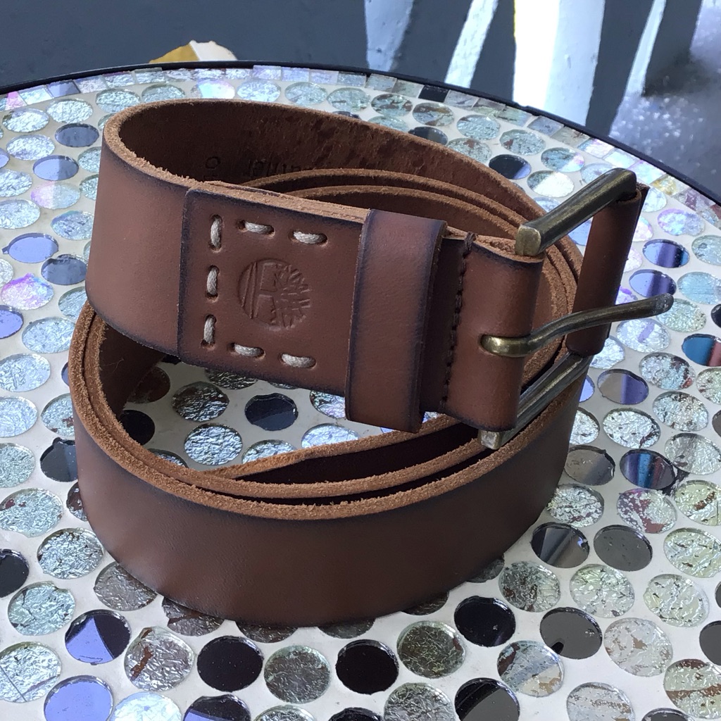 Timberland Brown Genuine Leather Unisex Belt Size 40